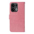 For OPPO Reno13 Pro 5G Global Tree & Cat Embossed Pattern Flip Leather Phone Case(Pink) - 3