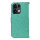 For OPPO Reno13 Pro 5G Global Tree & Cat Embossed Pattern Flip Leather Phone Case(Green) - 3