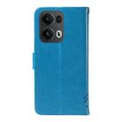 For OPPO Reno13 Pro 5G Global Tree & Cat Embossed Pattern Flip Leather Phone Case(Blue) - 3