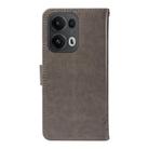 For OPPO Reno13 Pro 5G Global Tree & Cat Embossed Pattern Flip Leather Phone Case(Grey) - 3