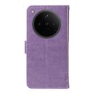 For OPPO Find X8 Global Tree & Cat Embossed Pattern Flip Leather Phone Case(Light Purple) - 3