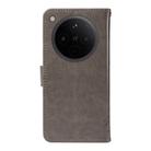 For OPPO Find X8 Global Tree & Cat Embossed Pattern Flip Leather Phone Case(Grey) - 3