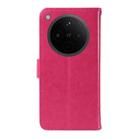 For OPPO Find X8 Global Tree & Cat Embossed Pattern Flip Leather Phone Case(Rose Red) - 3