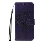 For OPPO Find X8 Global Tree & Cat Embossed Pattern Flip Leather Phone Case(Purple) - 2