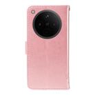 For OPPO Find X8 Global Tree & Cat Embossed Pattern Flip Leather Phone Case(Rose Gold) - 3