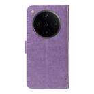For OPPO Find X8 Pro Global Tree & Cat Embossed Pattern Flip Leather Phone Case(Light Purple) - 3