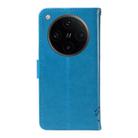 For OPPO Find X8 Pro Global Tree & Cat Embossed Pattern Flip Leather Phone Case(Blue) - 3
