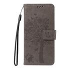For OPPO Find X8 Pro Global Tree & Cat Embossed Pattern Flip Leather Phone Case(Grey) - 2