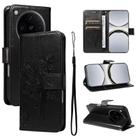 For OPPO Find X8 Pro Global Tree & Cat Embossed Pattern Flip Leather Phone Case(Black) - 1