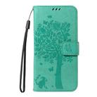 For OPPO A5 Pro 5G Global Tree & Cat Embossed Pattern Flip Leather Phone Case(Green) - 2