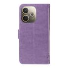 For OPPO A5 Pro 5G Global Tree & Cat Embossed Pattern Flip Leather Phone Case(Light Purple) - 3
