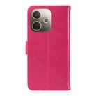 For OPPO A5 Pro 5G Global Tree & Cat Embossed Pattern Flip Leather Phone Case(Rose Red) - 3