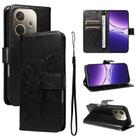 For OPPO A5 Pro 5G Global Tree & Cat Embossed Pattern Flip Leather Phone Case(Black) - 1