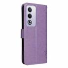 For OPPO K12X 5G Global Tree & Cat Embossed Pattern Flip Leather Phone Case(Light Purple) - 3