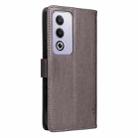 For OPPO K12X 5G Global Tree & Cat Embossed Pattern Flip Leather Phone Case(Grey) - 3