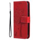 For OPPO K12X 5G Global Tree & Cat Embossed Pattern Flip Leather Phone Case(Red) - 2