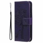 For OPPO K12X 5G Global Tree & Cat Embossed Pattern Flip Leather Phone Case(Purple) - 2