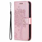 For OPPO K12X 5G Global Tree & Cat Embossed Pattern Flip Leather Phone Case(Rose Gold) - 2