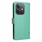 For OPPO A3 4G Global / A60 5G Tree & Cat Embossed Pattern Flip Leather Phone Case(Green) - 3
