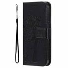 For OPPO A3 4G Global / A60 5G Tree & Cat Embossed Pattern Flip Leather Phone Case(Black) - 2