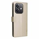 For OPPO A3 4G Global / A60 5G Tree & Cat Embossed Pattern Flip Leather Phone Case(Gold) - 3