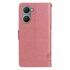 For vivo Y03 Tree & Cat Embossed Pattern Flip Leather Phone Case(Pink) - 3