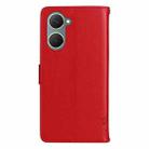 For vivo Y03 Tree & Cat Embossed Pattern Flip Leather Phone Case(Red) - 3