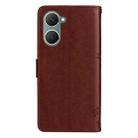 For vivo Y03 Tree & Cat Embossed Pattern Flip Leather Phone Case(Coffee) - 3