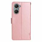 For vivo Y03 Tree & Cat Embossed Pattern Flip Leather Phone Case(Rose Gold) - 3