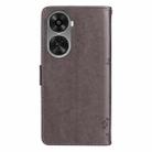For Huawei nova 12 SE / nova 11 SE Tree & Cat Embossed Pattern Flip Leather Phone Case(Grey) - 3