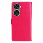 For Huawei nova 12 SE / nova 11 SE Tree & Cat Embossed Pattern Flip Leather Phone Case(Rose Red) - 3