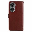 For Huawei nova 12 SE / nova 11 SE Tree & Cat Embossed Pattern Flip Leather Phone Case(Coffee) - 3