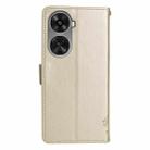 For Huawei nova 12 SE / nova 11 SE Tree & Cat Embossed Pattern Flip Leather Phone Case(Gold) - 3