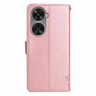 For Huawei nova 12 SE / nova 11 SE Tree & Cat Embossed Pattern Flip Leather Phone Case(Rose Gold) - 3