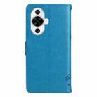 For Huawei nova 12s Tree & Cat Embossed Pattern Flip Leather Phone Case(Blue) - 3