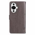 For Huawei nova 12s Tree & Cat Embossed Pattern Flip Leather Phone Case(Grey) - 3