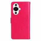 For Huawei nova 12s Tree & Cat Embossed Pattern Flip Leather Phone Case(Rose Red) - 3