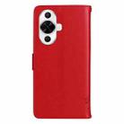 For Huawei nova 12s Tree & Cat Embossed Pattern Flip Leather Phone Case(Red) - 3