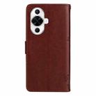 For Huawei nova 12s Tree & Cat Embossed Pattern Flip Leather Phone Case(Coffee) - 3