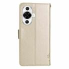 For Huawei nova 12s Tree & Cat Embossed Pattern Flip Leather Phone Case(Gold) - 3