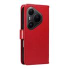 For Huawei Pura 80 Pro 5G Tree & Cat Embossed Pattern Flip Leather Phone Case(Red) - 3