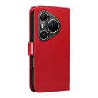 For Huawei Pura 80 Ultra 5G Tree & Cat Embossed Pattern Flip Leather Phone Case(Red) - 3