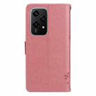 For Honor 200 Lite Global Tree & Cat Embossed Pattern Flip Leather Phone Case(Pink) - 3