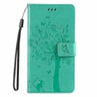 For Honor 200 Lite Global Tree & Cat Embossed Pattern Flip Leather Phone Case(Green) - 2