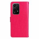 For Honor 200 Lite Global Tree & Cat Embossed Pattern Flip Leather Phone Case(Rose Red) - 3