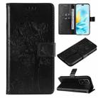 For Honor 200 Lite Global Tree & Cat Embossed Pattern Flip Leather Phone Case(Black) - 1