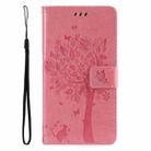 For Honor X9C 5G Global Tree & Cat Embossed Pattern Flip Leather Phone Case(Pink) - 2