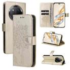 For Honor X9C 5G Global Tree & Cat Embossed Pattern Flip Leather Phone Case(Gold) - 1