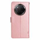 For Honor X9C 5G Global Tree & Cat Embossed Pattern Flip Leather Phone Case(Rose Gold) - 3