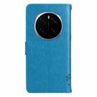 For Honor Magic7 Pro Tree & Cat Embossed Pattern Flip Leather Phone Case(Blue) - 3